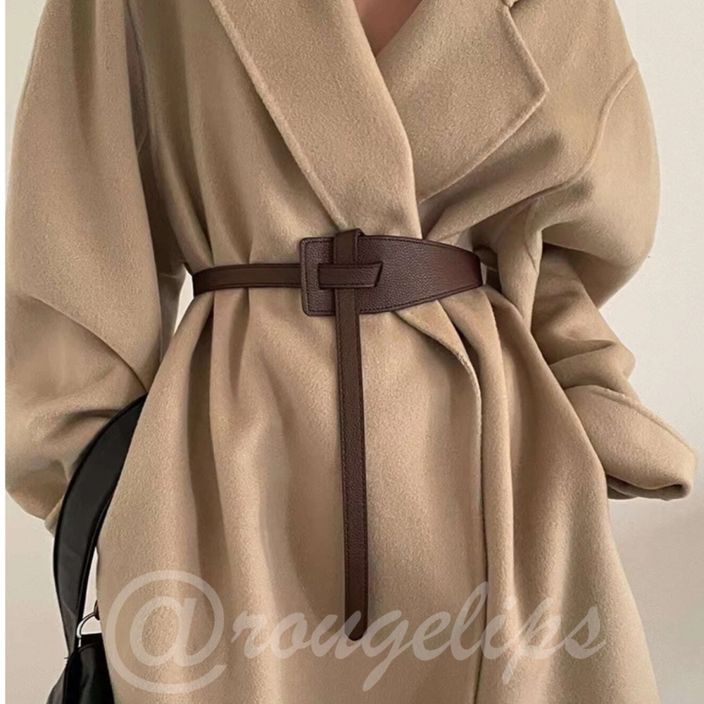 Chocolate Brown Belt  Faux Leather PU